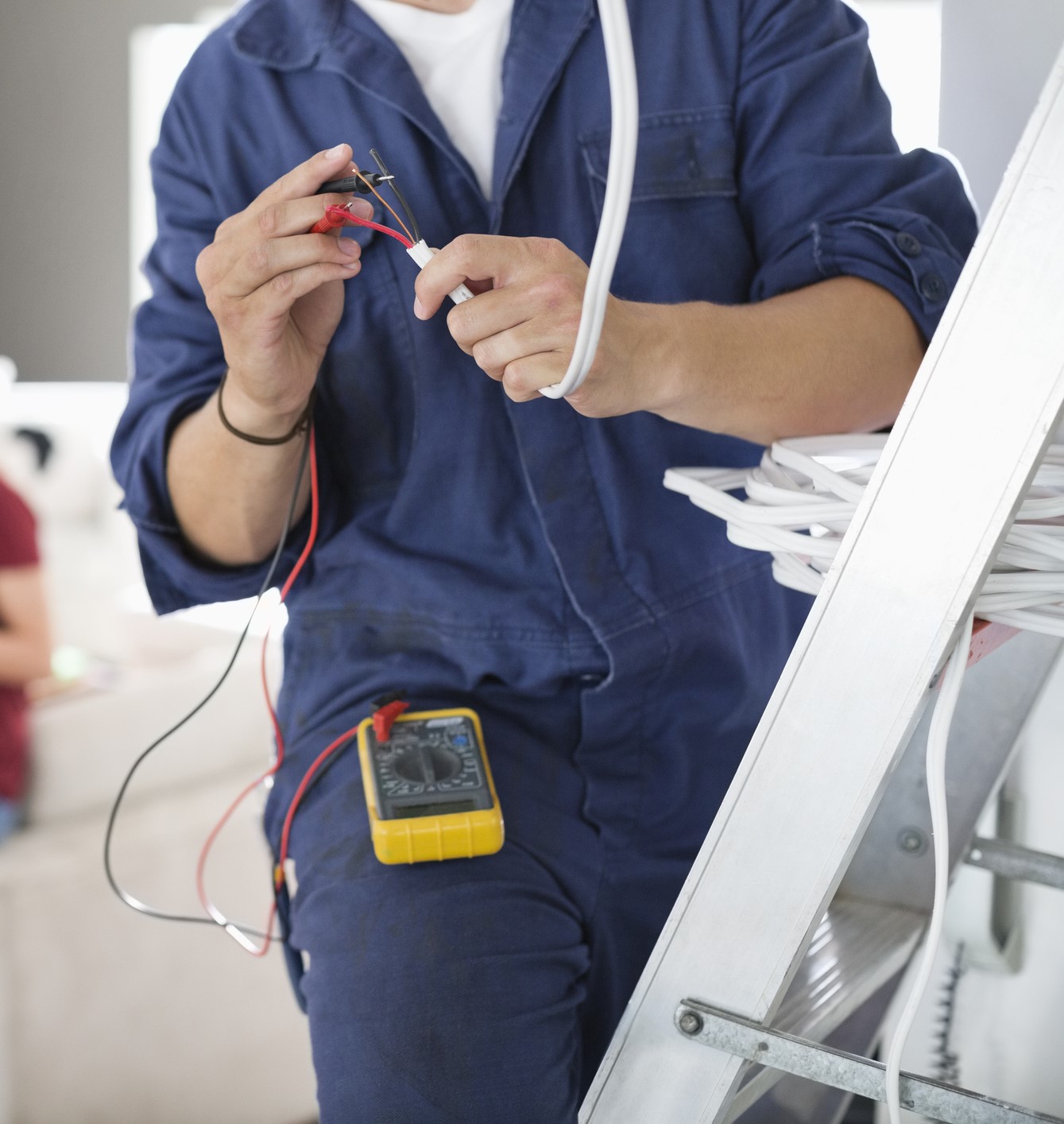 electrician fixing wire